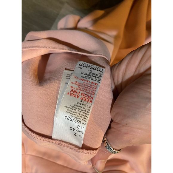 Topshop NWT Pink Off-the-Shoulders Summer Mini Dress, Size 8, MSRP $74 - Picture 5 of 11